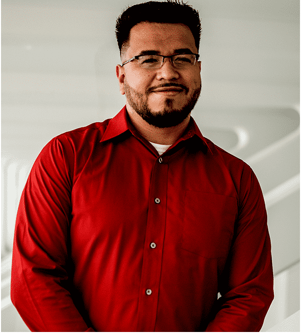 Picture of a man in red shirt